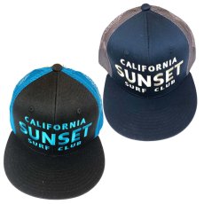 画像1: JOHNSON MOTOR【SUNSET SURF】サンセットサーフ SUNSET SURF CLUB メッシュCAP 2色  NAVYxGREY  BLKｘTEAL メンズ/レディース (1)