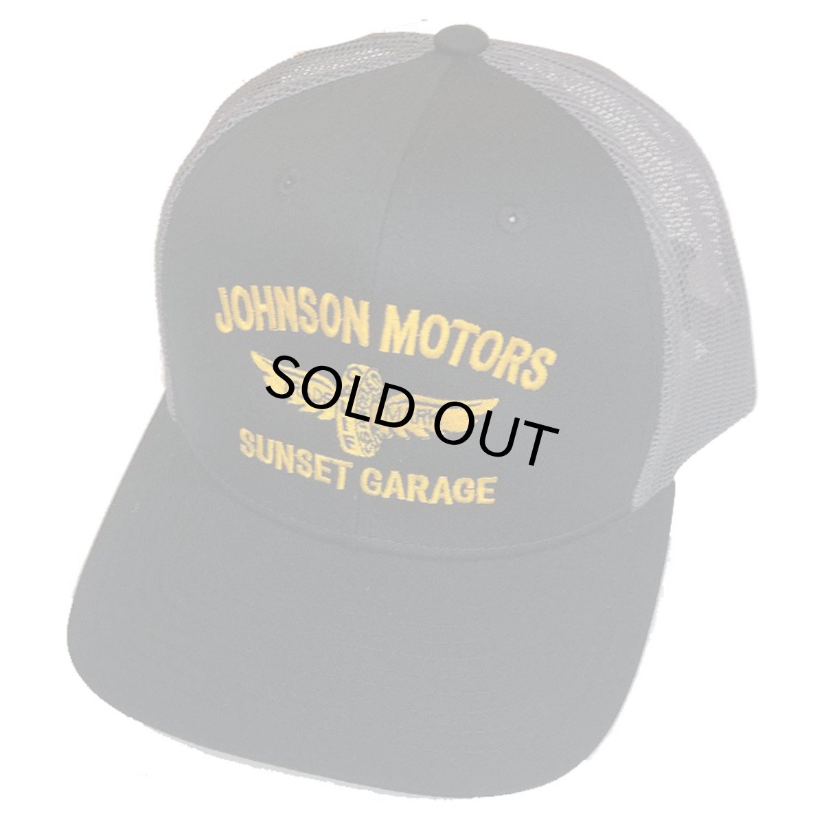 画像1: JOHNSON MOTORS ジョンソンモーターズ  SUNSET GARAGE メッシュCAP  BLACKｘGRAY メンズ/レディース (1)