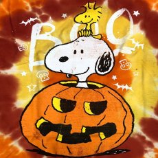 画像2: PEANUTS SNOOPYBOO SPIRAL WASH L/S ピーナッツ スヌーピー ハロウィン タイダイTYEDYE ロングスリーブTEE オレンジ メンズ/レディース (2)