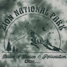 画像3: NATIONAL PARK FOUNDATION ナショナルパーク財団 ZION オリーブ ロングスリーブ CLOUD WASH ブルー メンズ/レディース (3)